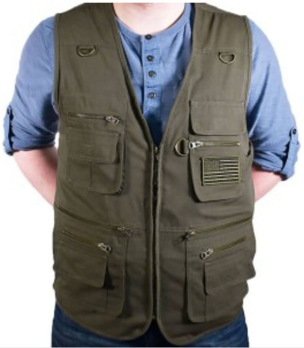Blue Stone Safety Reactor Concealment Vest Men's XL Green 22 Pocket Tactical
